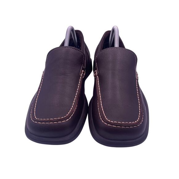 ECCO Brown Leather Loafers Slip On Comfort Dress Casual Mens 7.5 - Picture 3 of 8